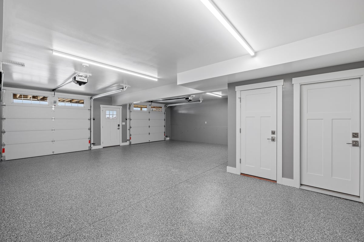 Empty, clean garage after a full cleanout